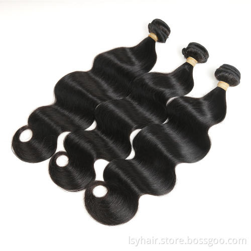 Lsy Wholesale Hair Bulk 1kg/2kg/3kg Grade 10A Peruvian Body Wave Bundles